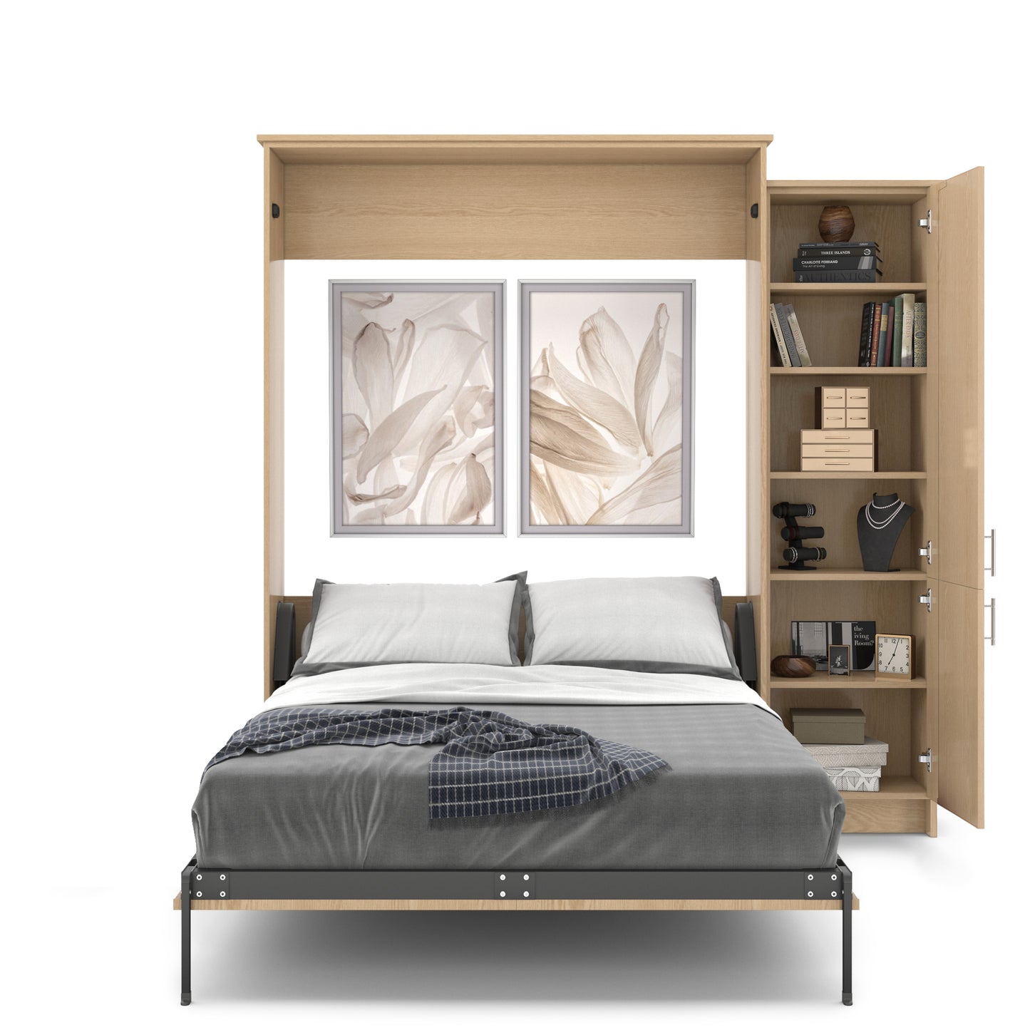 Murphy Bed King w/ Right Cabinet