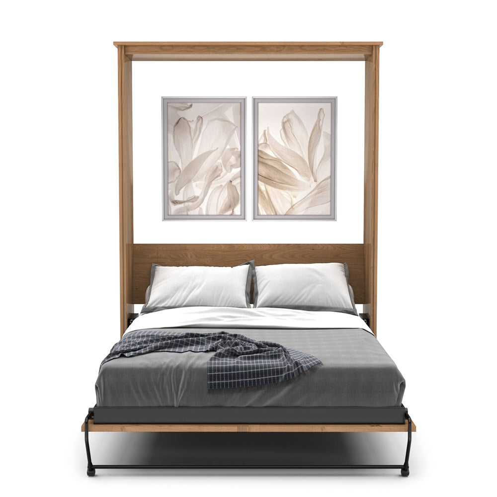 Twin Size Murphy Bed - Without Cabinets, Craftsman Style, Brushed Nickel Pulls - Murphy Door