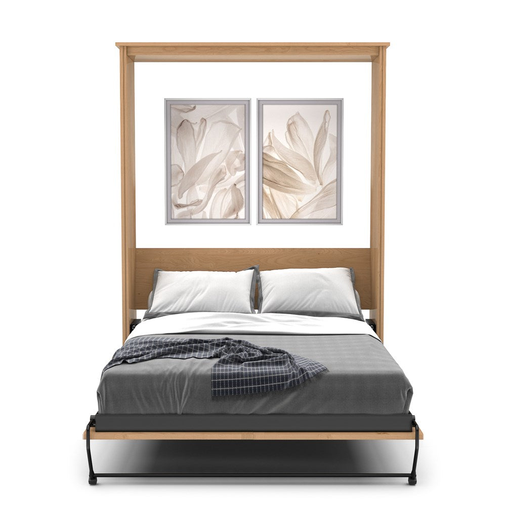 Twin Size Murphy Bed - Without Cabinets, Craftsman Style, Brushed Nickel Pulls - Murphy Door