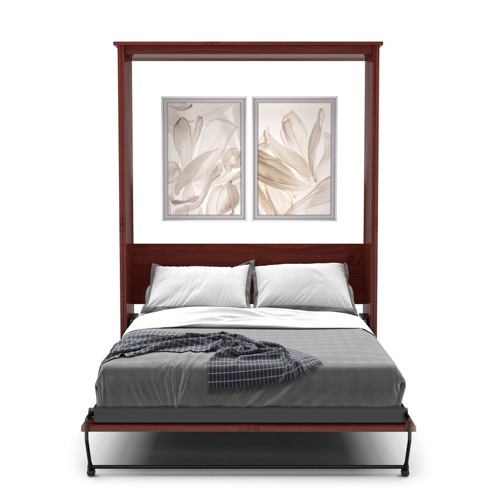 Twin Size Murphy Bed - Without Cabinets, Beadboard Style, Brushed Nickel Pulls - Murphy Door