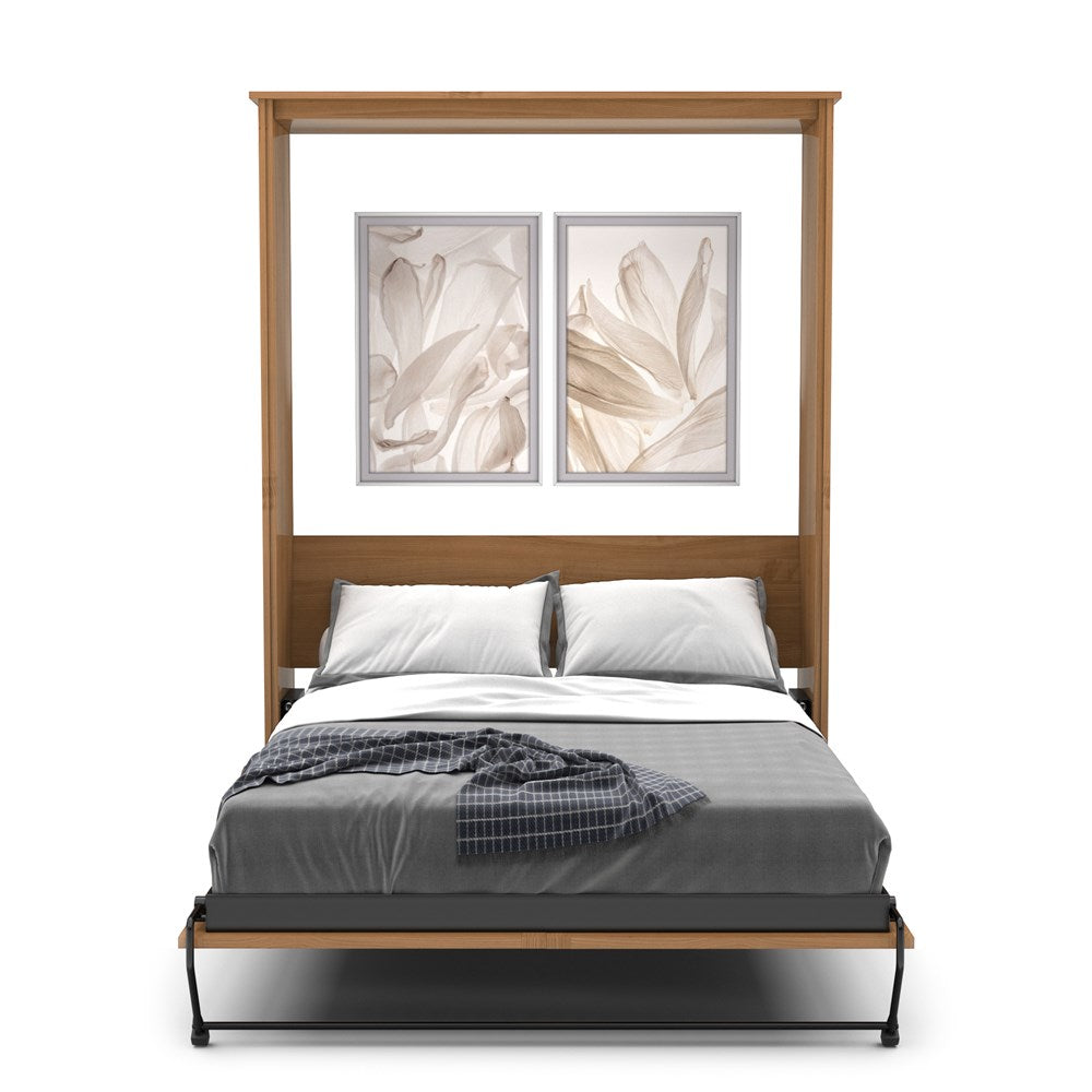 Twin Size Murphy Bed - Without Cabinets, Craftsman Style, Brushed Nickel Pulls - Murphy Door