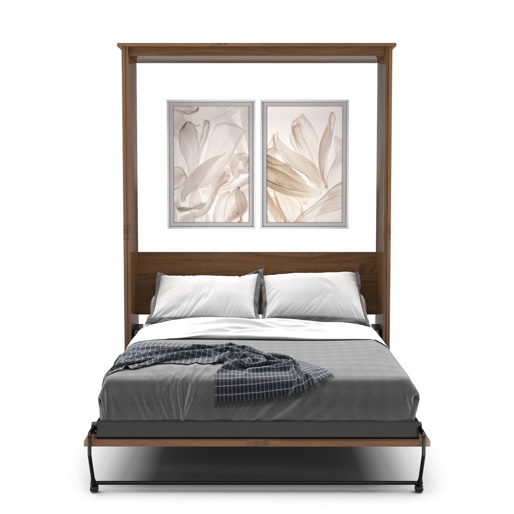 Twin Size Murphy Bed - Without Cabinets, Craftsman Style, Brushed Nickel Pulls - Murphy Door