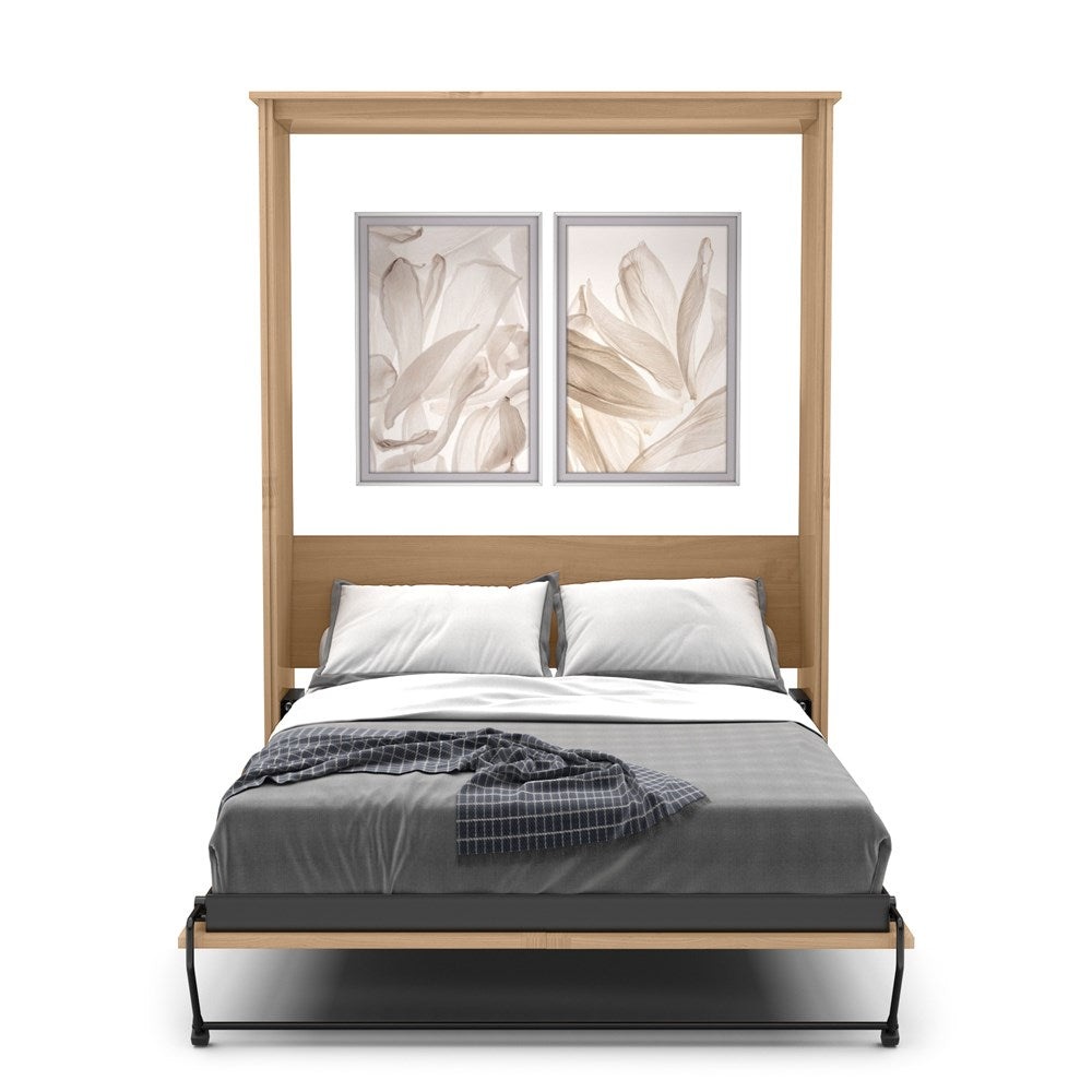 Twin Size Murphy Bed - Without Cabinets, Craftsman Style, Brushed Nickel Pulls - Murphy Door