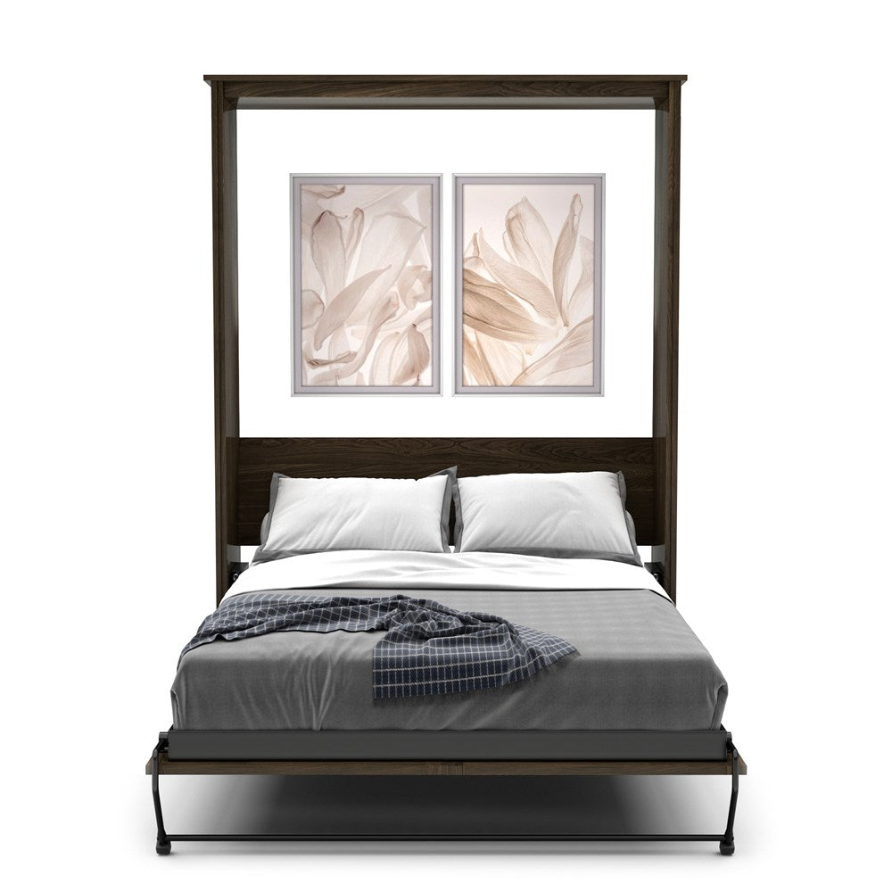 Twin Size Murphy Bed - Without Cabinets, Craftsman Style, Brushed Nickel Pulls - Murphy Door