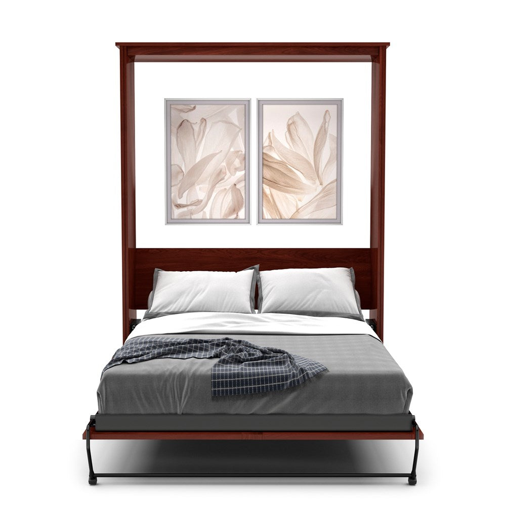 Twin Size Murphy Bed - Without Cabinets, Craftsman Style, Brushed Nickel Pulls - Murphy Door