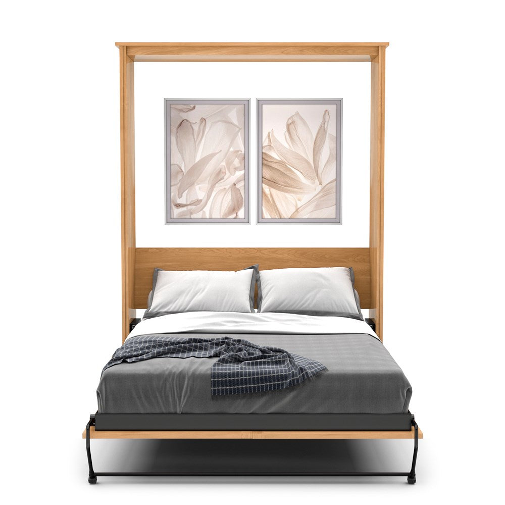 Twin Size Murphy Bed - Without Cabinets, Craftsman Style, Brushed Nickel Pulls - Murphy Door