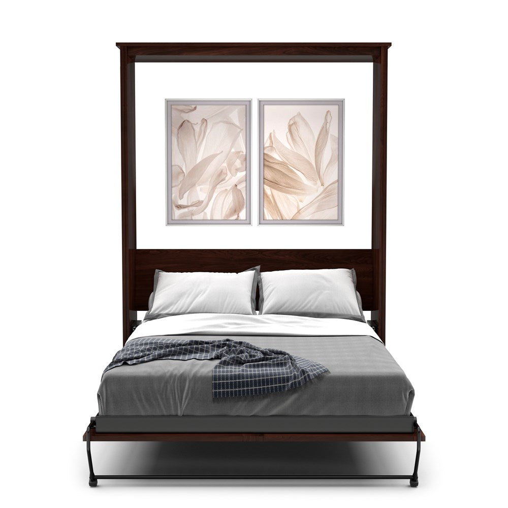Twin Size Murphy Bed - Without Cabinets, Craftsman Style, Brushed Nickel Pulls - Murphy Door