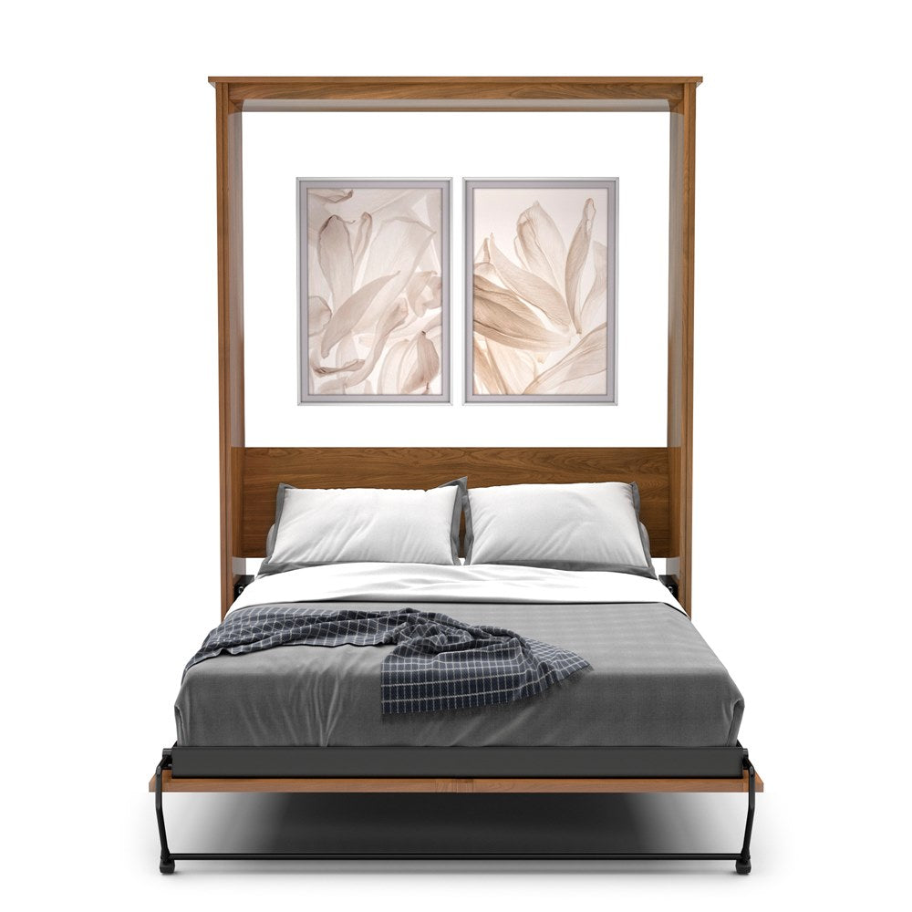 Twin Size Murphy Bed - Without Cabinets, Craftsman Style, Brushed Nickel Pulls - Murphy Door