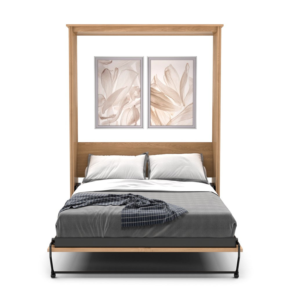 Twin Size Murphy Bed - Without Cabinets, Craftsman Style, Brushed Nickel Pulls - Murphy Door