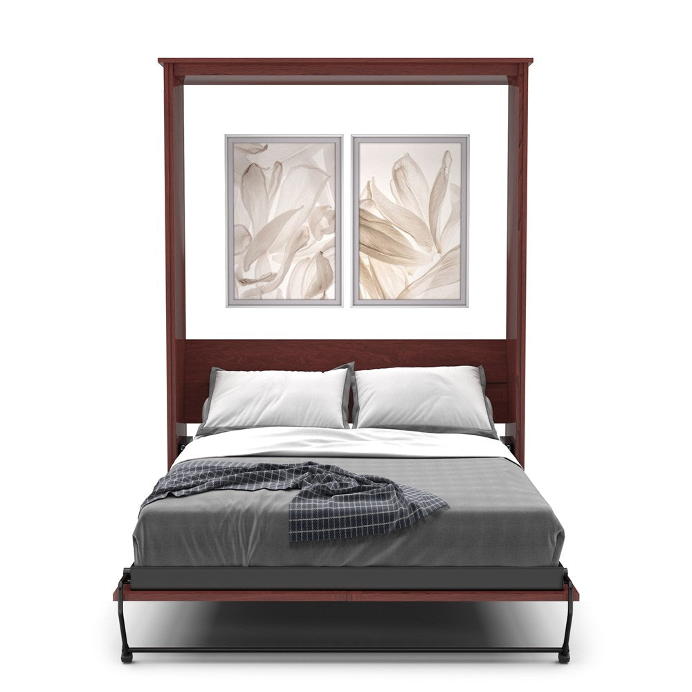 Twin Size Murphy Bed - Without Cabinets, Craftsman Style, Brushed Nickel Pulls - Murphy Door
