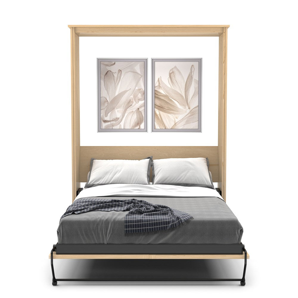 Twin Size Murphy Bed - Without Cabinets, Craftsman Style, Brushed Nickel Pulls - Murphy Door