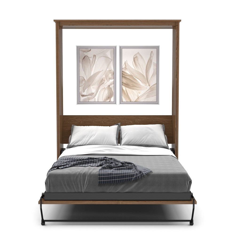 Twin Size Murphy Bed - Without Cabinets, Craftsman Style, Brushed Nickel Pulls - Murphy Door