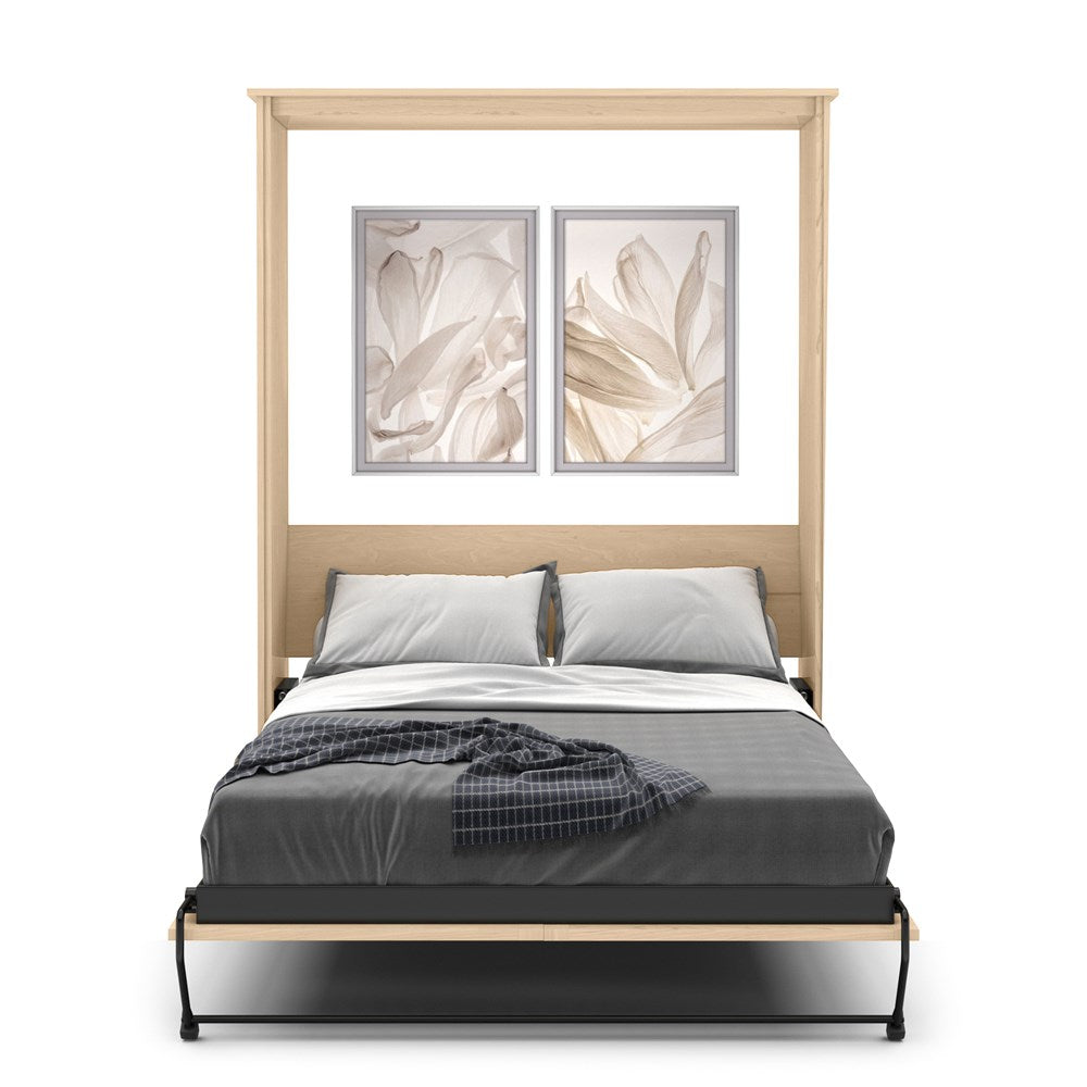 Twin Size Murphy Bed - Without Cabinets, Craftsman Style, Brushed Nickel Pulls - Murphy Door