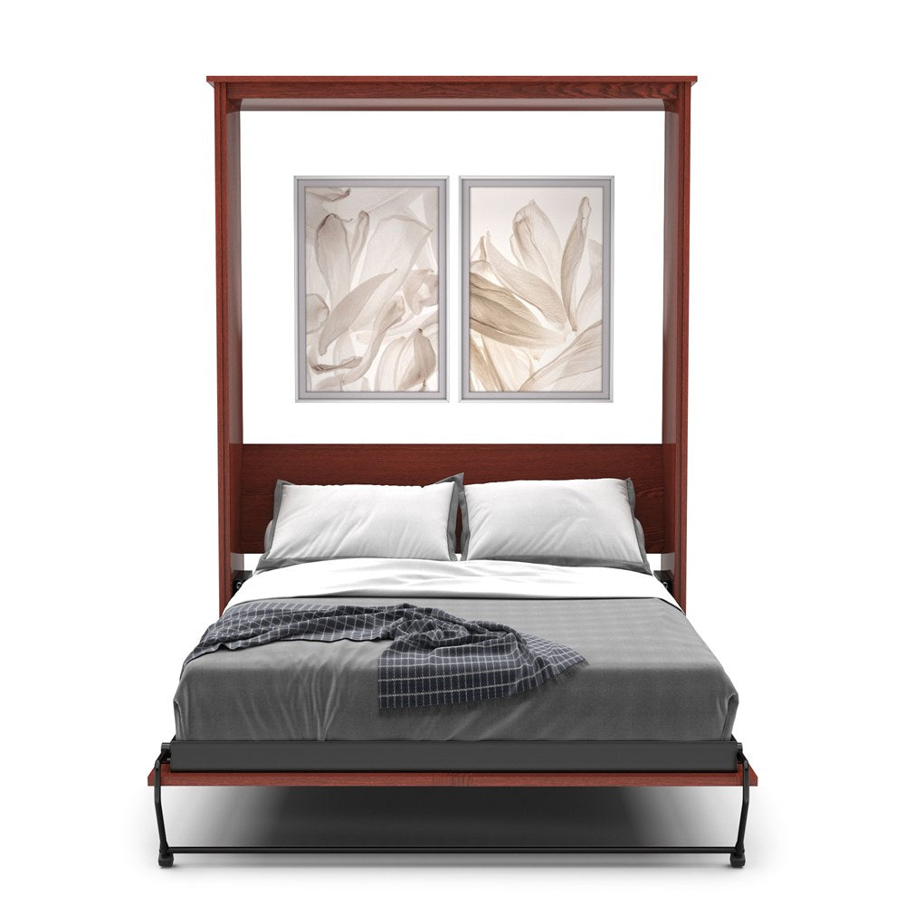 Twin Size Murphy Bed - Without Cabinets, Beadboard Style, Brushed Nickel Pulls - Murphy Door