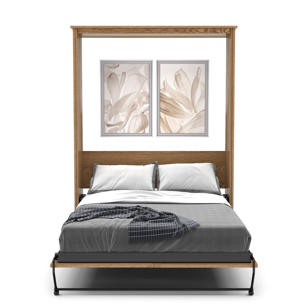 Twin Size Murphy Bed - Without Cabinets, Craftsman Style, Brushed Nickel Pulls - Murphy Door