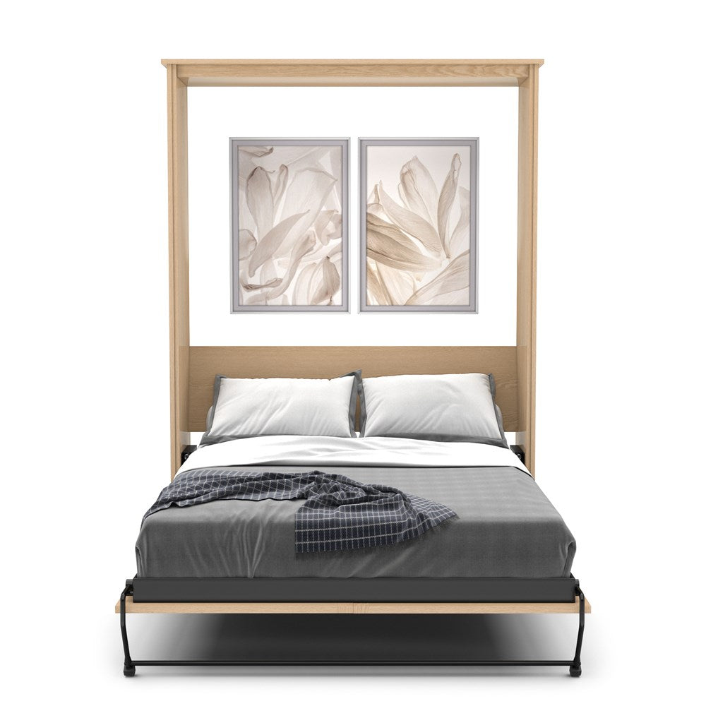 Twin Size Murphy Bed - Without Cabinets, Craftsman Style, Brushed Nickel Pulls - Murphy Door