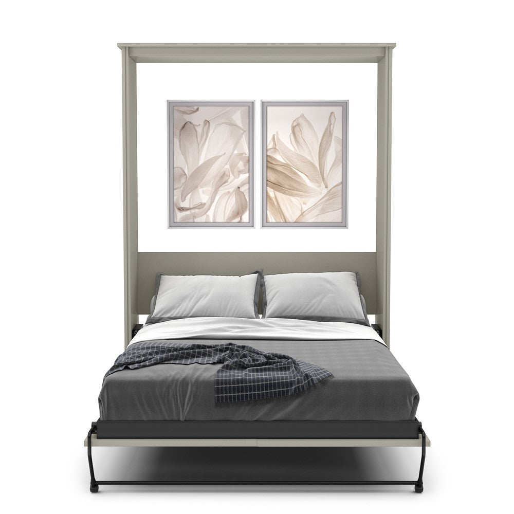 Twin Size Murphy Bed - Without Cabinets, Craftsman Style, Brushed Nickel Pulls - Murphy Door
