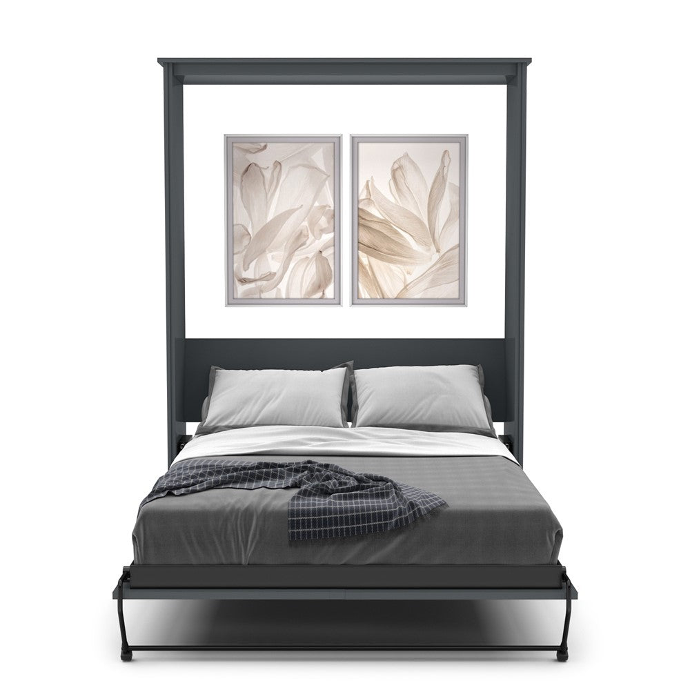 Twin Size Murphy Bed - Without Cabinets, Craftsman Style, Brushed Nickel Pulls - Murphy Door