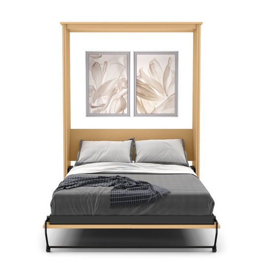 Twin Size Murphy Bed - Without Cabinets, Craftsman Style, Brushed Nickel Pulls - Murphy Door