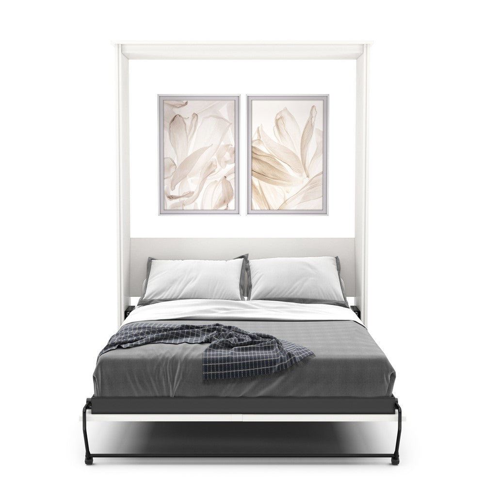 Twin Size Murphy Bed - Without Cabinets, Craftsman Style, Brushed Nickel Pulls - Murphy Door