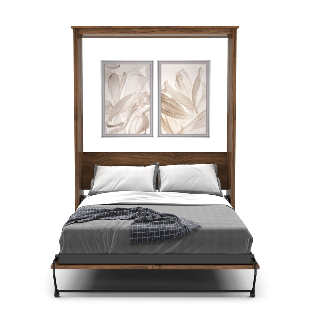 Twin Size Murphy Bed - Without Cabinets, Craftsman Style, Brushed Nickel Pulls - Murphy Door