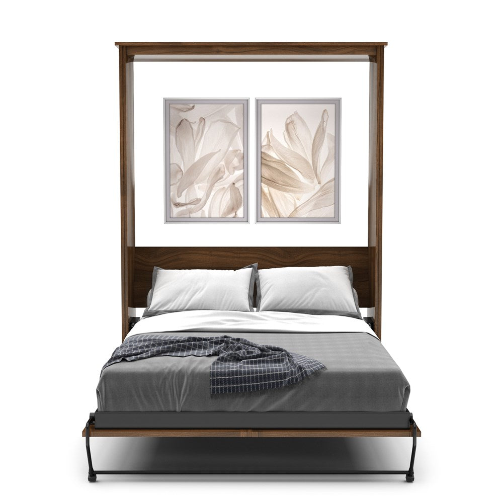 Queen Size Murphy Bed - Without Cabinets, Slab Style, Brushed Nickel Pulls - Murphy Door