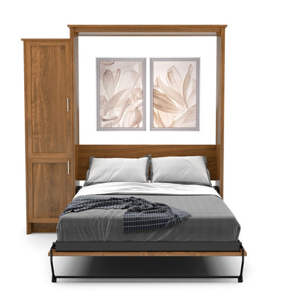 Twin Size Murphy Bed - Left Cabinet, Shaker Style, Brushed Nickel Pulls