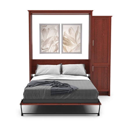 Twin Size Murphy Bed - Right Cabinet, Shaker Style, Brushed Nickel Pulls