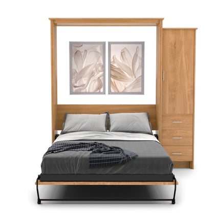 Twin Size Murphy Bed - Right Cabinet, Shaker Style, Brushed Nickel Pulls